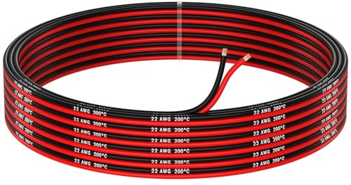 MMOBIEL 22 Gauge Electrical Wire Parallel - 22 AWG 32.8ft / 10m - Tinned Copper Cable - 2 Conductor for Automotive Wire - Led Strips, Audio/Speaker Wire, Low Voltage Landscape Lightning, Lamps