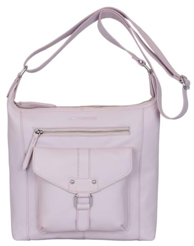 Marc Peter Melbourne Damen Schultertasche I Damen handtasche aus Nappaleder I Vintage Umhängetasche (Rosa)