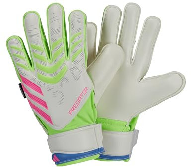 adidas Predator Match Fingersave Torwarthandschuhe für Kinder, Uni, Erwachsene, LUCLEM/White/LUCPNK, 37 EU