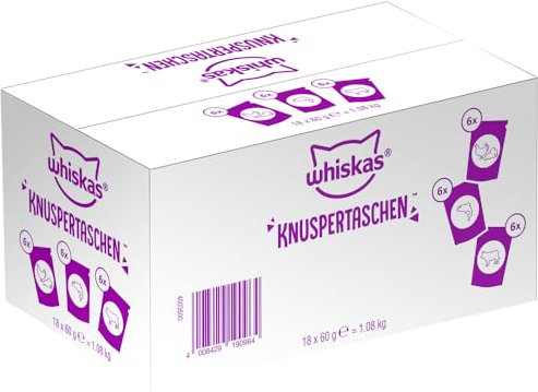 WHISKAS® KNUSPERTASCHEN™ Snack Mixkarton 3 Varietäten 18VBE