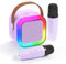 Fede Karaoke Machine for Kids Adults, Mini Karaoke Machine with 2 Wireless Microphones, Portable Bluetooth Speaker with Voice Changing Effects & LED Lights, Best Gifts Toys for Girls and Boys