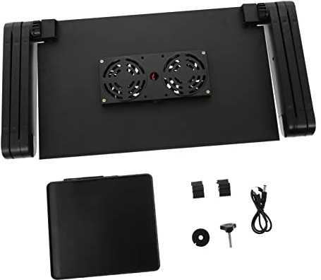OSALADI Aluminium Alloy Laptop Rack Cooling Fan Foldable Ergonomic Design for Comfort Portable Laptop Stand for Bed Desk Use and Height