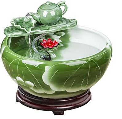 uadyie Fontana da Scrivania Desktop Waterfall Fountana Interno Decorazione di Meditazione Interno Decorazione a Cascata d'Acqua for Arredamento paesaggistico Piccola Fontana d'Acqua per Interni(D,S)