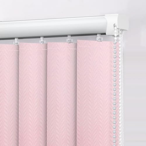 NIANXINN Komplettset Vertikaljalousie,Rosa Lamellenvorhang Verdunkelungsjalousie,Lichtfilternde Sichtschutz Fensterrollos für Terrassen Schiebetür,Anpassbar Farbe,Breite x Höhe (180cm x 260cm)