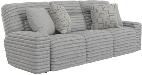 Jackson Furniture Catnapper Gray 101 Inch Power Reclining Sofa with USB Ports, Recliner Chair Comfort, Theater Style Design - Theater Lounger for Elegant Home Living