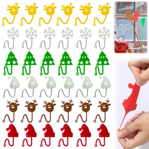 LETTERASHQP 36 Stück Klatschhand Kinder Mitgebsel Weihnachtenmitgebsel Kinder Weihnachten Bunte Glibberhand Mitgebsel Sticky Hand für für Jungen & Mädchen Weihnachtsgeschenke
