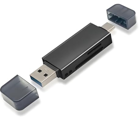 NFHK USB 3.0 & Type-C to TF T-Flash Card & SD Card Reader Writer for Camera & Laptop & Tablet & Mate Serial Phone