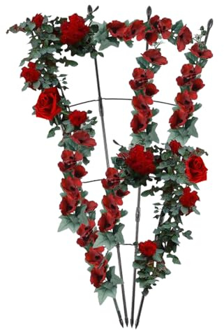 Treillis de Jardin en métal - Cadre Robuste, Support décoratif pour, Grillage Noir Durable | Structure extérieure élégante pour grimpantes Roses, Haricots, clématites, concombres