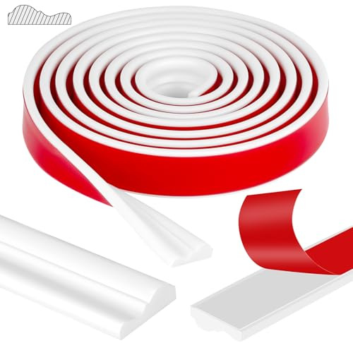 NUTKIT Moulure Adhesive pour Murs,Moulure Murales Décoratives Autocollantes | Moulures Murales à Décoller et Coller, Moulure Murale Autocollante, pour Bricolage Miroir Porte Armoire(3m x 32mm, Blanc)