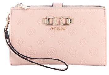 GUESS Geldbörse Anise SLG Double Zip Organizer Light Rose Logo rosa