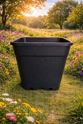Imagro Topf in verschiedenen Größen Schwarz Viereckig Grow (18 L)
