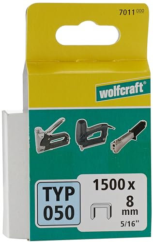 wolfcraft Breitrückenklammern, Typ 050 I 7011000 I Ideal zum Befestigen von Stoffen, Textilien und dünnen Holzleisten