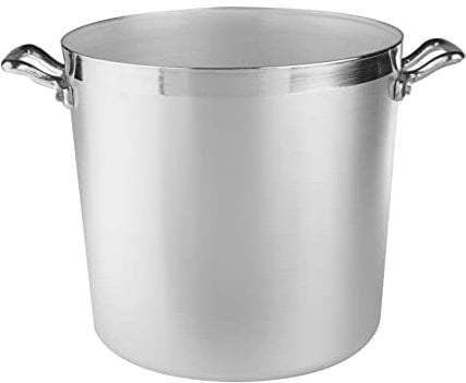 Pentole Agnelli FAMA330 Cacerola cilíndrica de cocina familiar en aluminio BLTF, asas, 20 litros, plata