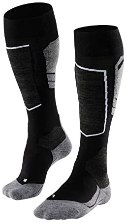 FALKE Herren Skisocken SK4 Advanced M Kh Wolle Funktionsmaterial warm dünn 1 Paar, Schwarz Black-Mix 3010-O, 46-48