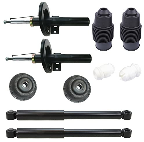 BESTPRICE 4x Gasdruck Stoßdämpfer Vorne und Hinten Federbein inkl. Domlager & Staubschutzsatz, Kompatibel mit FORD GALAXY Mk1(WGR); SEAT ALHAMBRA (7V8, 7V9); VW SHARAN (7M8, 7M9, 7M6)