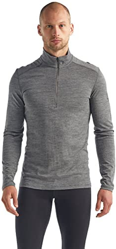 Icebreaker Merino Herren 200 Oasis Langärmeliges Oberteil mit halbem Reißverschluss, Größe L, Gritstone Hthr