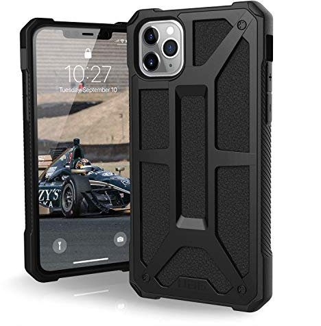 Urban Armor Gear Monarch Hülle Apple iPhone 11 Pro Max (6.5) Schutzhülle (Wireless Charging kompatibles Cover, Sturzfeste Handyhülle, Ultra Slim Bumper, Leder) - schwarz