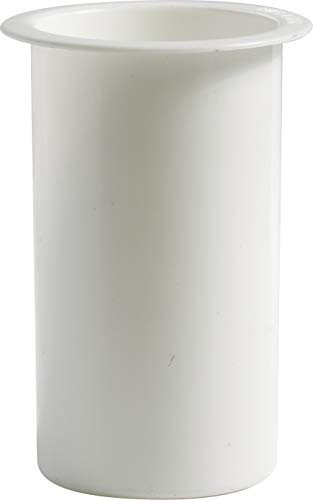 Pilla | Portafiori Interno in plastica per vaso votivo da cimitero colore bianco | Altezza 16 cm, Diametro circolare 11 cm.