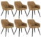 WOLTU Esszimmerstühle 6er Set Esszimmerstuhl Küchenstuhl Polsterstuhl Design Stuhl mit Armlehnen, mit Sitzfläche aus Stoffbezug, Gestell aus Metall, modern, Braun, BH224br-6