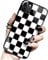 Vanqiang Checkerboard Phone Case Compatible with iPhone 11 Back Cover Soft Edge Grid Lattice Plaid Tartan Damier House Chessboard Checker Flag Cover (iPhone 11, Black White)
