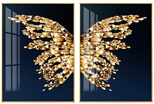 KUANDARMX Schmetterling Wandbild Wohnzimmer Dekoration Malerei Sofa Hintergrund Wandbehang Malerei Schlafzimmer Esszimmer modern und einfach, geeignet, 70 * 90/70 * 90CM
