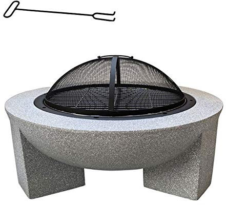 DTLEO Outdoor Garden Patio Heater BBQ Grill Ice Bucket Fire Bowls For Garden (3 in 1Fire Pit Round Table & Grill) Garden Camping Poker Brazier