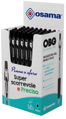 Osama – Farbige Gelschreiber mit OBG-Tinte, supergleitend und präzise, 10-teiliges Set mit 1,0 mm Gelschreiber – Mehrfarbige Druckkugelschreiber für Schreib- und Schulbedarf, Büro und Universität