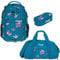 Elephant 3 Teile Set Schulrucksack Hero Signature Rucksack + Sporttasche + Mäppchen 12609 (Blue Flower (Blau/Rose))