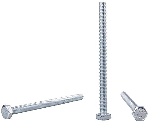 Juego de 100 tornillos hexagonales DIN 933 de acero chapado en zinc M6 x 80 mm de grado 8,8, tornillos hexagonales, totalmente roscados, cabeza hexagonal, tornillo de rosca (100, M6 x 80 mm)