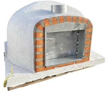 Horno Moruno de Leña RÚSTICOS JUAN GARCÍA - Redondo - Masonería - Blanco - 120 cm cada lado - 80 cm de profundidad - Puerta Abatible - Cocción con Leña - Diseño Moruno