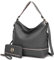 MKF Collection Hobo Geldbörsen für Frauen - Weiche PU Leder Handtasche Damen Hobo Schultertasche - Mode Top Griff Pocketbook, Blake Charcoal, Large