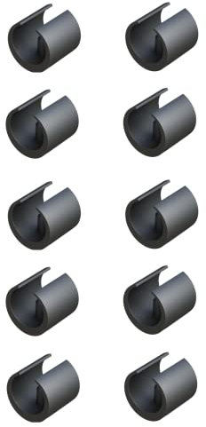 cyclingcolors 10x Embout de Tube Rond pour Pied de Chaise et Meuble Patin Guide Plastique Noir à Clipser enfoncer protège Sol Table (D1: 16-18mm)