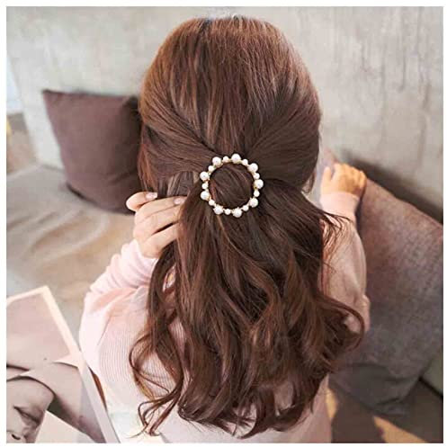 Boho Perle Kreis Haarspange Gold Perle Haarspange Vintage Runde Haarklemme Dekorative Bobby Pin Geometrie Haarschmuck für Frauen und Mädchen Geschenke