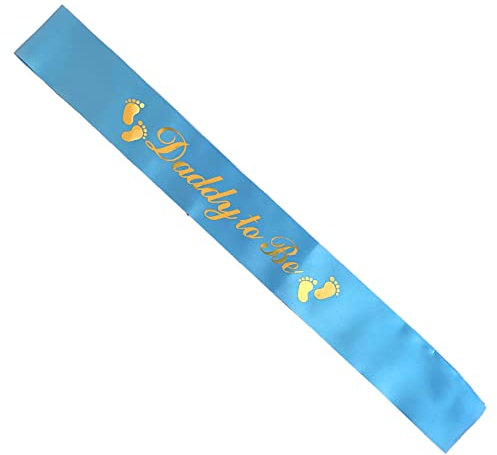 Daddy to be Schärpe für Baby Shower Blau Babydusche Schärpe Babyshower Deko für Mädchen Junge Babyparty Deko für Babyshower Party Feier Baby Willkommensparty