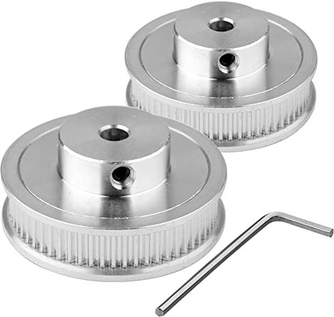 Euroharry 2 Stück GT2 60 Zähne 5mm Bohrung Zahnriemenscheibe Riemenscheibe Synchronrad GT2 Timing Pulley für 3D Drucker GT2 Zahnriemen 6mm Breite Gürtel