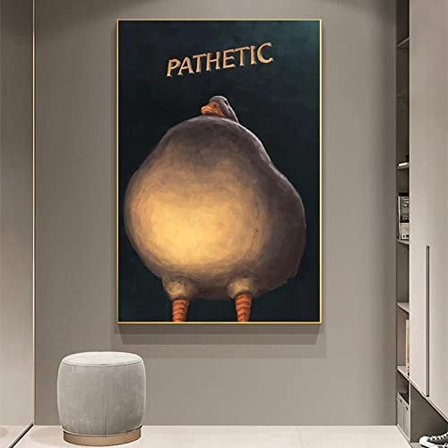JGEHOME Judgmental Duck Lustiges Poster Pathetic Humor Duck Leinwandmalerei Wandkunst Bild Druck Wohnzimmer Dekoration Geschenk 40x60cm Rahmenlos