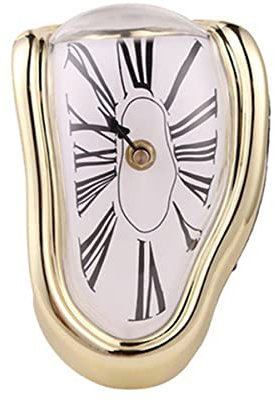 Verve Jelly Schmelzende Uhr, modische Wanduhr, surrealistisches Tischregal, Schreibtischuhr, Salvador Dali inspiriert, lustige Heimbüro-Schreibtischuhr, bestes Geburtstagsgeschenk für Männer und