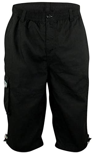 D555 Plus Size Lightweight Cargo Capri Trousers 4 Colours 3XL-8XL, black, 6XL Plus