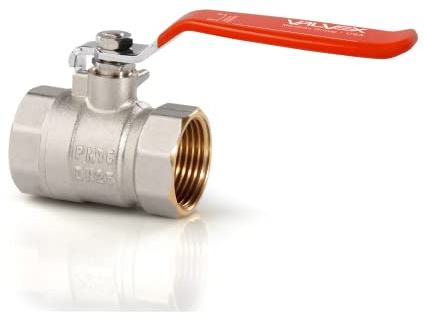 VALVEX ORO Kugelhahn 1/2 mit Stahlgriff, Kugelventil DN15, Beiderseitige Innengewinde, PN16, 120°C