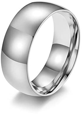 Ehering 54, Herrenring Edelstahl Silber 8MM Innen- und Außenbogen Modeschmuck Jubiläumsgeschenk für Sie