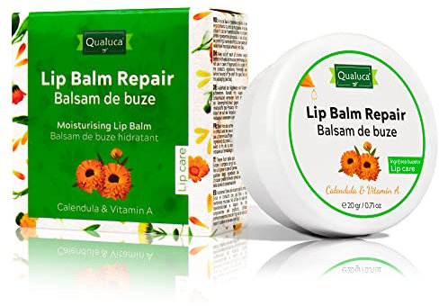 Qualuca Lippenbalsam Repair mit Calendula & Vitamin A, Lippenpflege, für trockene Lippen - 20g