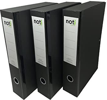 Box File Foolscap, Lockspring, Ring Pull & Catch, 75mm Spine, Black (Box of 3)