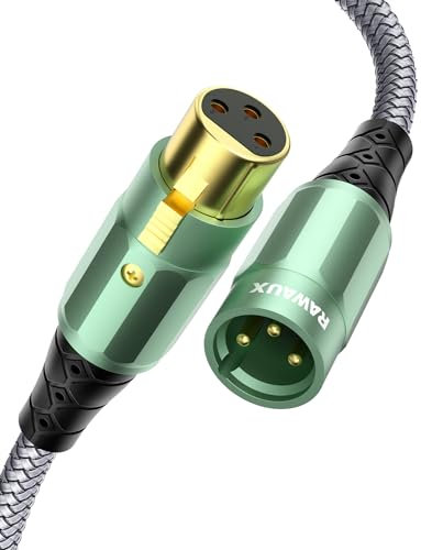 RAWAUX XLR Cable 3m, Balanced XLR Male to Flemale Microphone Cable Extension Audio Lead for PA System Amplifier Mixer Speaker Studio Recorder