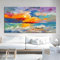 Malerei auf Leinwand Bunte abstrakte Kunst Wolken Meer Sonnenuntergang Malerei Wandkunst Bilder für Wohnzimmer Poster und Drucke 80 x 160 cm (31 x 63 Zoll) mit Rahmen