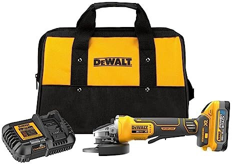 DEWALT 20V MAX Angle Grinder Tool, Cordless, 4-1/2 inch, POWERSTACK Battery and Charger Included (DCG413H1)