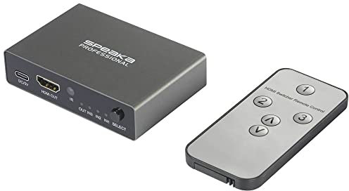 SpeaKa Professional SP-HDS-210 3 Port HDMI-Switch UHD 8K @ 60 Hz, UHD 4K @ 120 Hz