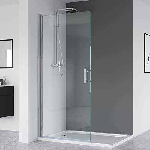 IMPTS walk in dusche 70x195 glas Duschwand Duschabtrennung Nische Dusche Schwingtür Pendeltür Duschkabine Rahmenlos,OHNE Duschwanne