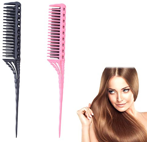 Nanopkm Peigne Antistatique et Crêper 2 Pièces Queue de Rat pour Coiffure et Style de Soirée