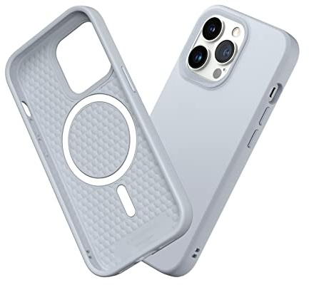 RhinoShield Case kompatibel mit [iPhone 13 Pro] | SolidSuit - MagSafe-kompatibel -Stoßdämpfende & schlanke Schutzhülle mit Premium Finish - 3.5 Meter Fallschutz - Silbergrau