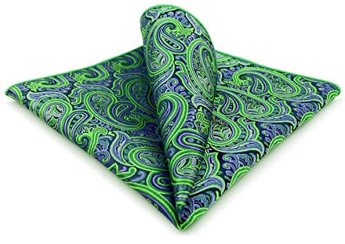 S&W SHLAX&WING Herren Einstecktücher Paisley Grün Lila für Anzugjacke Hochzeit